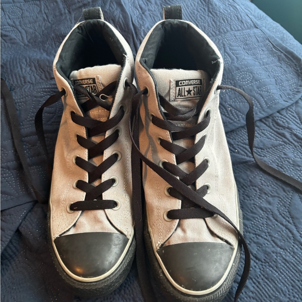 Converse High-Top Sneakers in Cream and Black